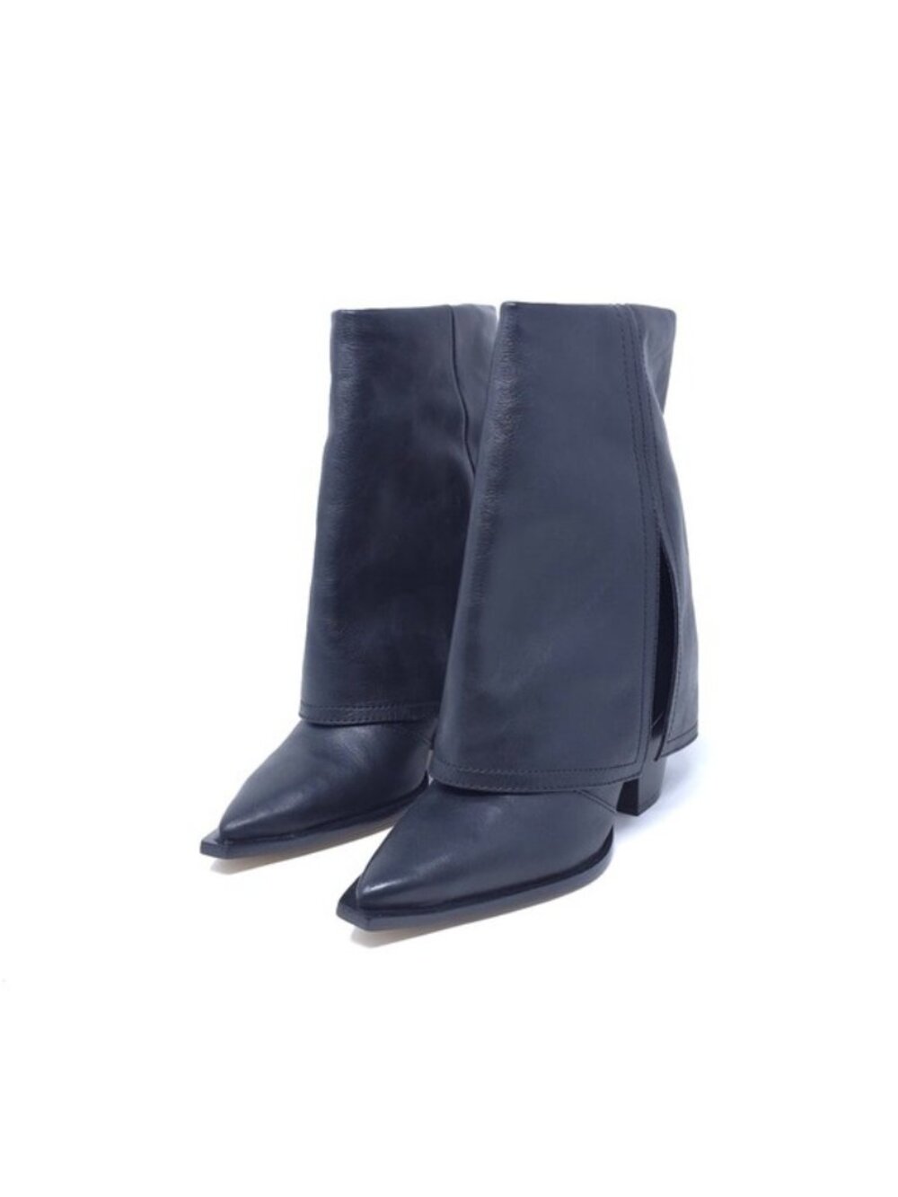 New Arezzo Bianca Mid Block Heel Boot Black Women’s 8B Fall 24
